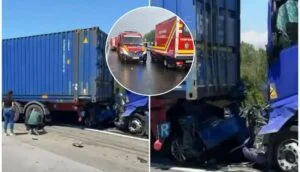Accident rutier cu cinci vehicule, între care două camioane, în Mihail Kogălniceanu; traficul este restricționat, ancheta poliției este în curs