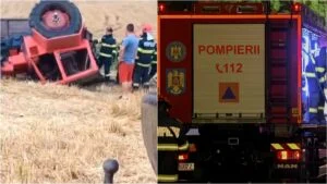 Bărbat de 59 de ani mort după ce a fost prins sub tractor răsturnat în Izvoarele, Teleorman, miercuri seara