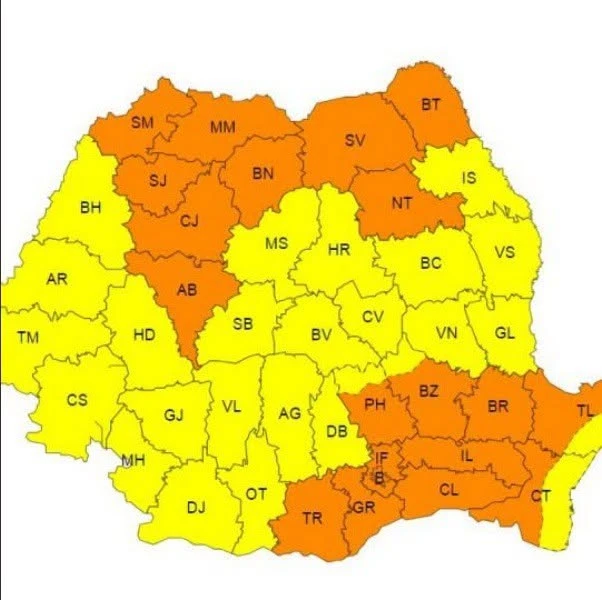 Prognoza ANM. Caniculă în sudul țării și cod galben de vijelii în mai multe regiuni