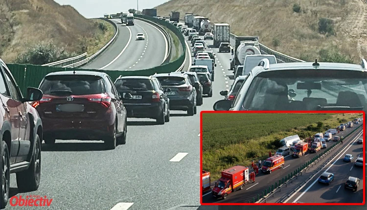 Trafic complet oprit pe Autostrada A2 după un accident grav cu cinci mașini implicate
