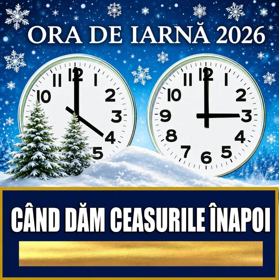 Când trecem la ora de iarnă în 2026. Ceasurile se dau înapoi cu o oră